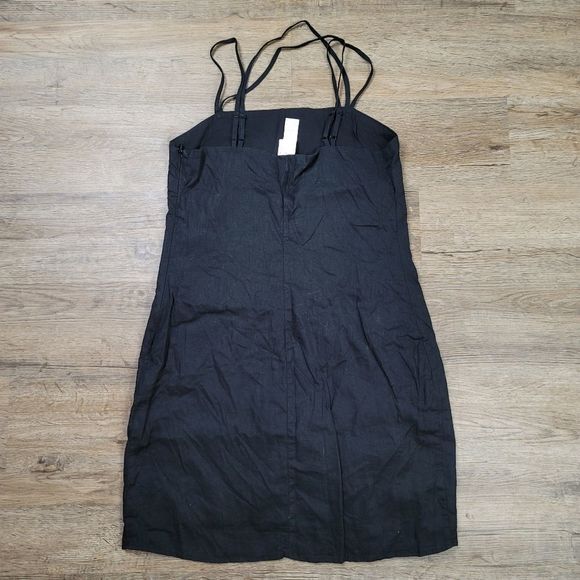H&M Mini Dress Black Solid Sleeveless Spaghetti Strap Casual Cocktail Bodycon S - Picture 9 of 9